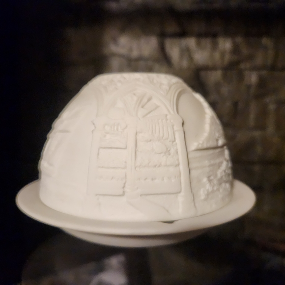 Bernardaud Limoges Mont St. Michel Lithopane Porcelain Candle Holder - Picture 7 of 16